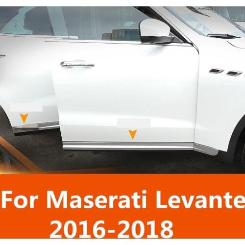 Waterproof Universal Car Door Side Protector Bumper Strips Decal Decorative Anti-Collision Bar For Maserati Levante 2016-2018