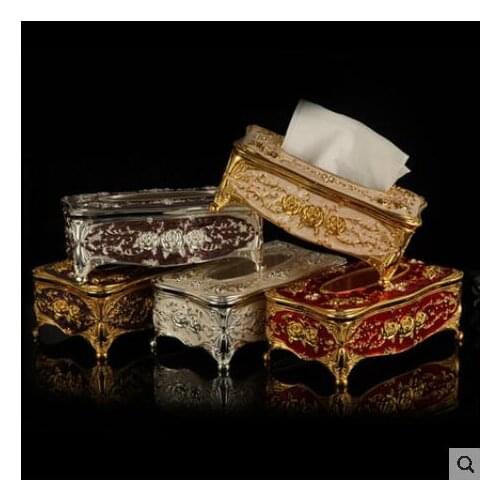 High qulity European metal Napkin Box Home Napkin Paper Holder Tissue Box tissue hold metal tin box decorations for home ZJH057