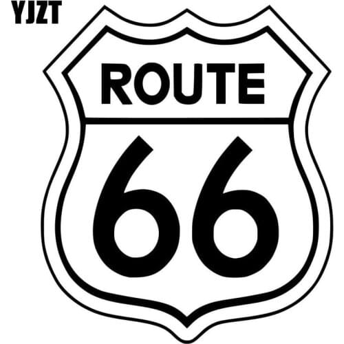 YJZT 13.9x16CM ROUTE 66 Black/Silver Vinyl Decals Car Sticker Car-styling S8-0213