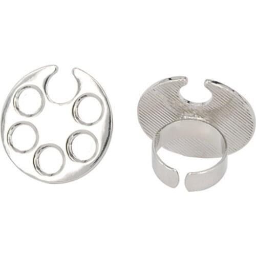 Women Mini Finger Nail Art Palette Footprint Free Hand Manicure Open Ring Palette Footprint Cute Fashion Nail Art Palette Ring