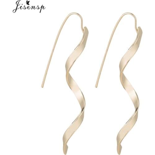 Jisensp Bohemian Gold Drop Earrings for Women Rotate Shape Earrings Fashion Jewelry Long Earrings Boucle D'oreille Femme Pendant