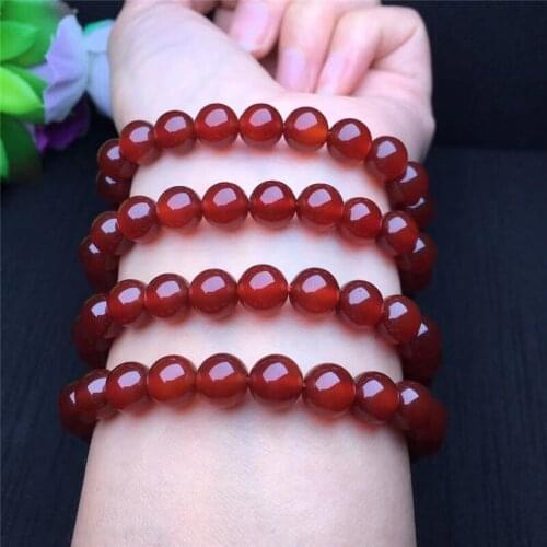 High Quality Natural Stone Red Agates Beads Bracelet Fashion Beaded Charm Yoga Healing Energy Bracelets Jewelry for Women