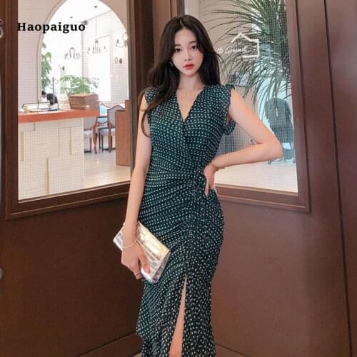 2018 Asymmetrical Dress Women Summer Blue Sleeveless Tank V-neck Print Elegant Casual Dress Bohemian Vintage Dresses Moda Mujer