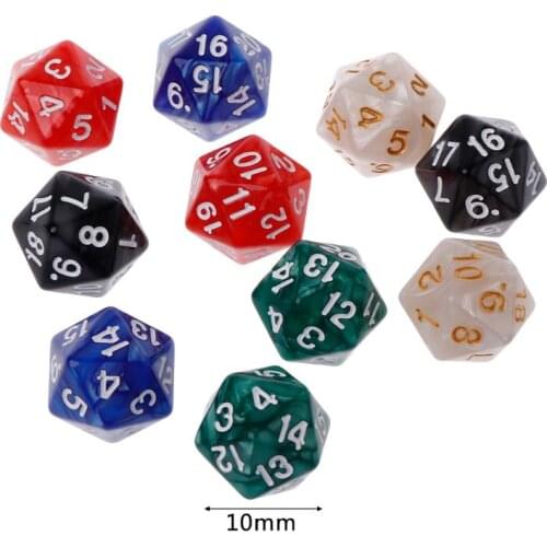 10pcs/set 20 Sided Dice D20 Polyhedral Dices For RPG Poly Desktop Table Games