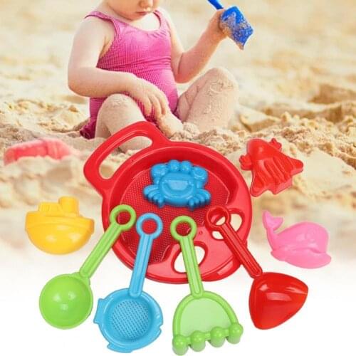 10Pcs/Set Beach Sand Box Lovely Educational Smooth Surface Beach Bucket Shovel Set for Summer Outdoor Digging Tools By the Sea