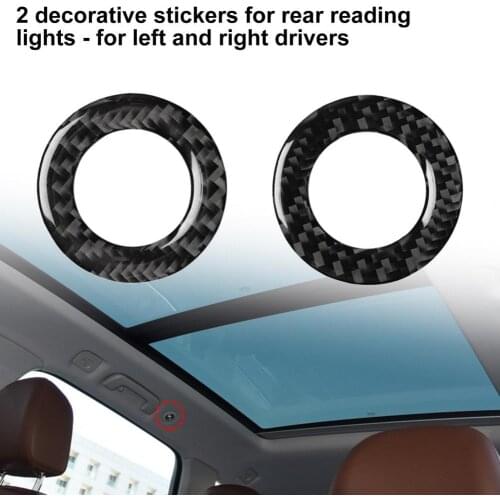 2Pcs Reading Light Sticker Decoration Detachable Black Decal Rear Reading Light Decal for Audi Q7 SQ7 4M 2016-2019