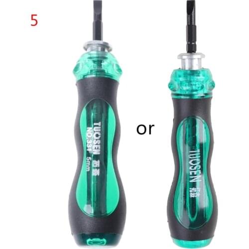 3/5/6" Mini Ratchet Screwdriver Cr-V Dual-end Slotted Cross Household Hand Tool