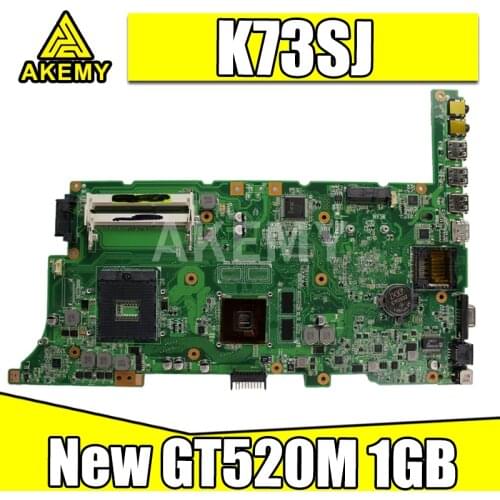 Akemy NEW K73SJ Motherboard For ASUS K73SV K73SJ K73SM X73S A73S laptop Motherboard K73SJ Mainboard 100% ok GT520M 1GB