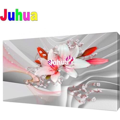 White Lily diy Diamond Painting mosaic Flower blossom picture Full Square/round drill 5d diamond Embroidery Sale New year Gift