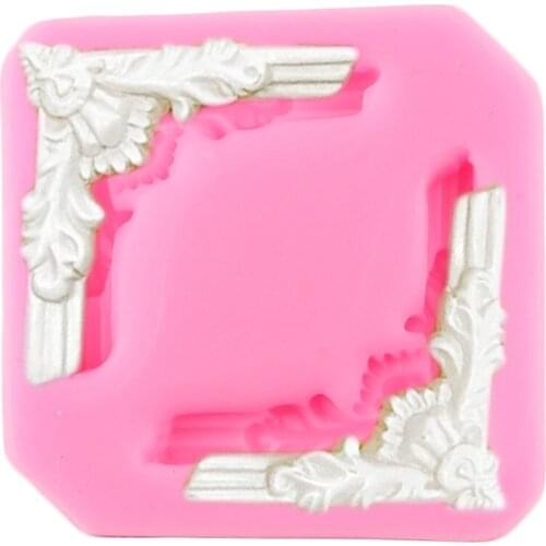 Baroque Corner Bracket Silicone Mold Relief Cake Border Chocolate Gumpaste Mould Clay Resin Molds Fondant ​Cake Decorating Tools