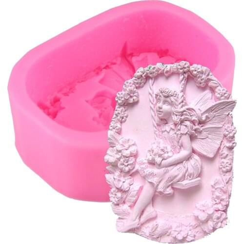 Flower Angel Silicone Soap Mold Epoxy Resin Mold Jewelry Candle Soap Making Craft Molds Polymer Clay Mold Fairy Cake Decor