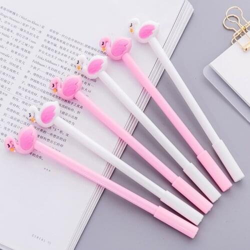 DL Korean stationery lovable Flamingo neutral pen creative cartoon small fresh signature pen student test educational supplies