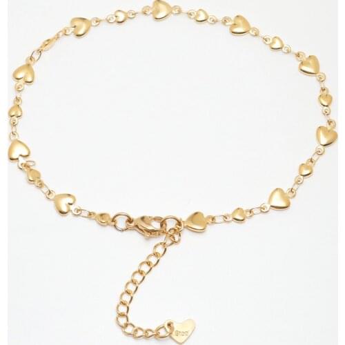 Women’s Metal Anklet Gold Color 304 Stainless Steel Chain Anklets for Women Fashion leg Jewelry Light Adjustable ,1 Piece