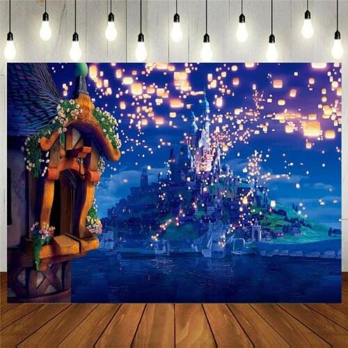 Fantasy Cartoon Castle Princess Background Tangled Baby Bath Birthday Party Photo Booth Photography Backdrop Props