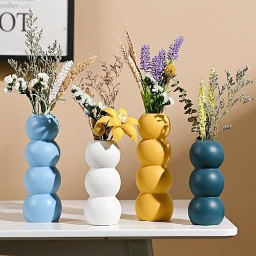 Home Vase Modern Home Decor Ceramic Flower Pot Nordic Living Room Decoration Morandi Color Vase Flower Arrangement Ornaments