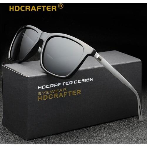 HDCRAFTER Brand Square Unisex Retro Aluminum Sunglasses Polarized Lens Fashion Eyewear Sun Glasses For Men and Women 2018