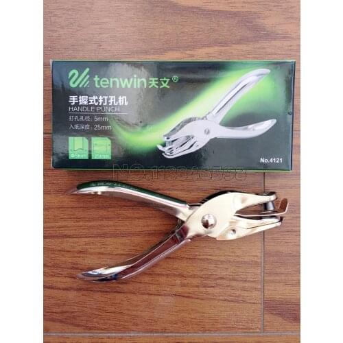 6mm Round Hand Puncher 25mm Depth for 8 Sheets Paper School Office Metal Single Hole Puncher All Metal Material Free Shipping