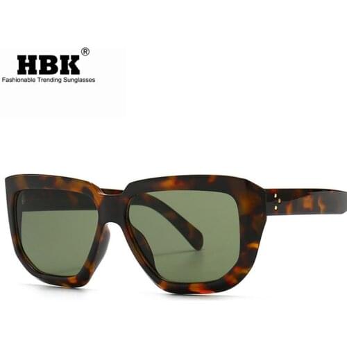HBK 2021 Square Ladies Sunglasses Luxury Brand Travel Small Rectangle Sun Glasses Men Women Gradient Vintage Retro Eyeglasses