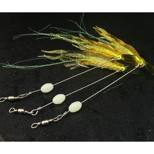 L158S 5 pcs/ lot 18cm 6g luminous soft natural shrimp lures with hook luminous beans soft bait soft fishing lure