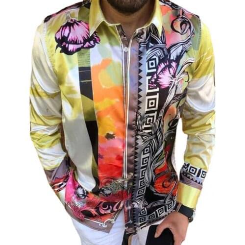 Soft Fashionable Long Sleeve Male Fall Shirt Colorful Shirt Buttoned for Dating