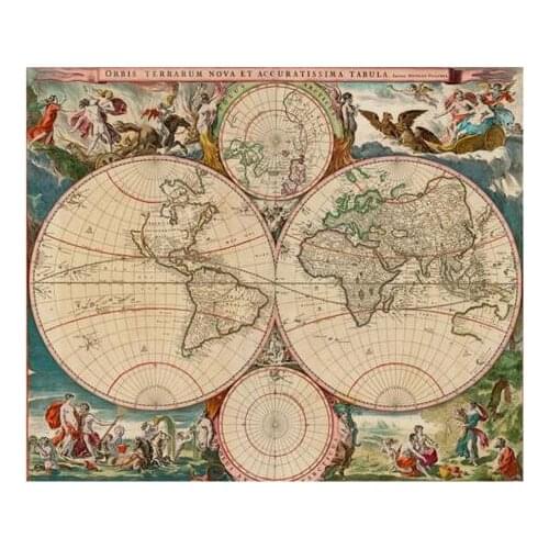 Handmade Art Embroidery Crafts 14CT Unprinted Quality Counted Cross Stitch kits Oil Painting Set New World Map,17th Century