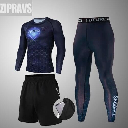 New honeycomb man Jiu Jitsu MMA T-shirts +Pants Sets Bjj For Men Muay Thai MMA Kickboxing Boxing Gym Clothes Compression Jerseys