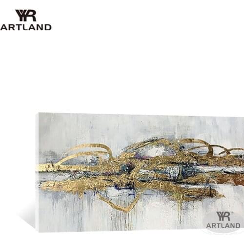 Nordic Cuadros para salon gold foil wall posters Pure Handmade abstract oil painting on canvas for room decoration living room