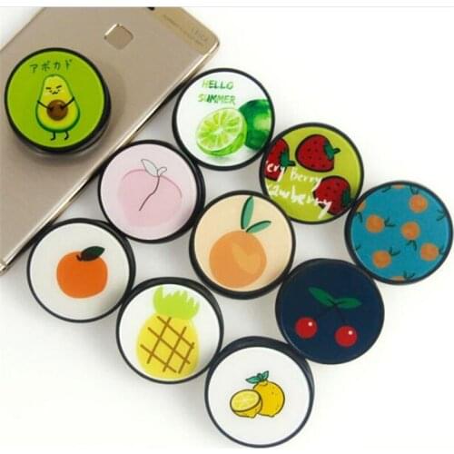 Fruits Lemon Cherry Expanding Stand Grip Mount Phone Socket Fold Mobile Smartphones Pocket Desktop Bracket Phone Stand Holder