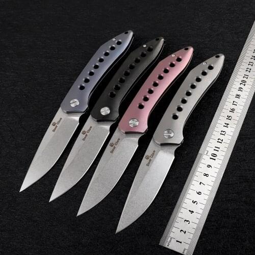 Bear Claw FIying Shark Folding S35VN Blade Full Titanium Handle Outdoor Camping Hunting Survival Pocket Fruit Knife EDC Tool