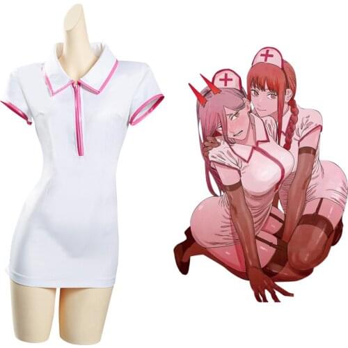 Chainsaw Man Makima/Power Nurse Uniform Cosplay Costume Outfits Halloween Carnival Suit