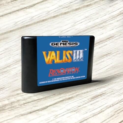 Valis III - USA Label Flashkit MD Electroless Gold PCB Card for Sega Genesis Megadrive Video Game Console