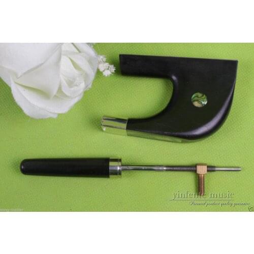 Yinfente 4/4 3/4 Upright Double Bass Bow German Bow Frog Screw Bow Parts Ebony Wood Sterling Silver Frog #623