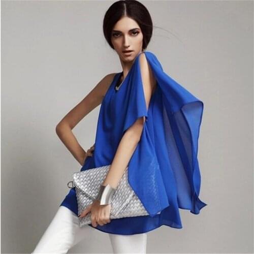 Plus Size Tops L-5XL 6XL 2021 Fashion Summer Women Tops Chiffon V-neck Ruffle Sleeve Casual Loose Shirts Comfortable Lady Blouse