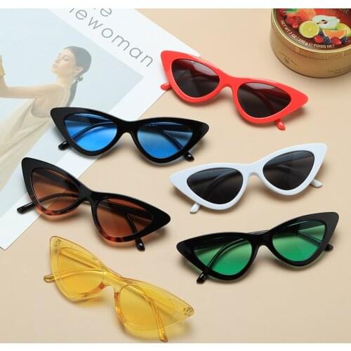 1PC Sexy Cat Eye Triangle Sunglasses Retro Female Eyewear UV400 Sun Glasses Polarized Streetwear Trending Fashion Ladies Glasses