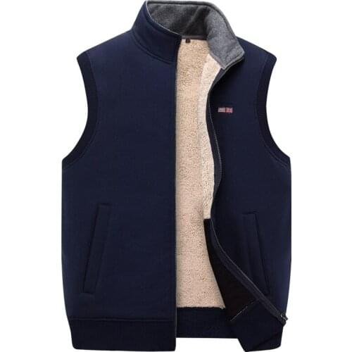 Winter Thick Cotton Vests Mens Loose Thicken Fleece Vest Waistcoat Mens Outerwear Men Coats Plus Size XXXXXL