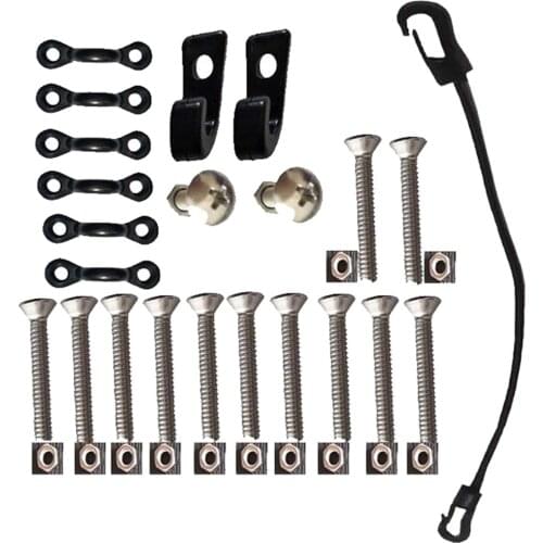 1 Set Deck Rigging Kit Accessor Kayak Deck Loops Tie Down Pad Eyes and Rivets - Bungee Fishing All Accessories Hardware Kit