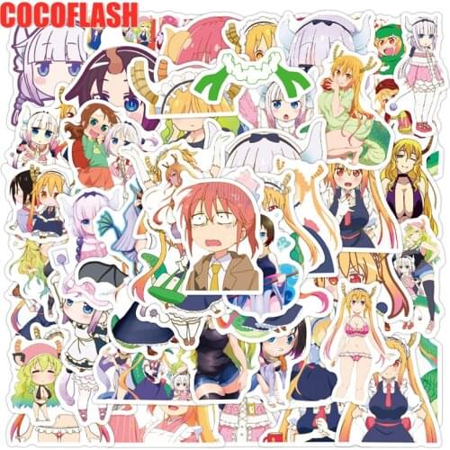 10/50 Pcs/lot Cartoon Mix Anime Miss Kobayashis Dragon Maid Graffiti Stickers For Diy Case Laptop Helmet Skateboard Luggage