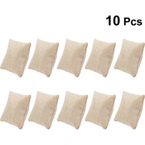 10PCS Small Jewelry Display Pillow Velvet Bracelet Bangle Chain Pillow Holder Watch Organizer (7x8cm)
