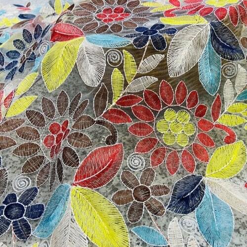 135*100cm colorful lady girl proml Dress Applique DIY Headdress scarf veil Embroidered Lace Fabric Patch curtain bags free ship