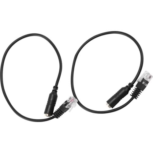 2pc 3.5mm Stereo o Headset to Jack Female to Male RJ9 Plug Adapter Converter Cable Cord