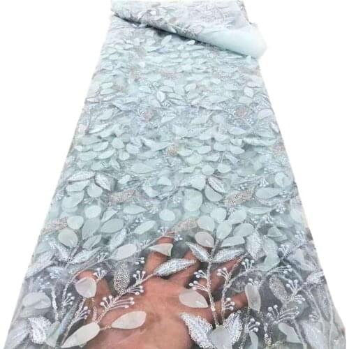 3D Flower Nigerian Lace Fabric African Lace Fabric 2021 High Quality Lace French Lace Fabric For Wedding Dress Sewing r20-41