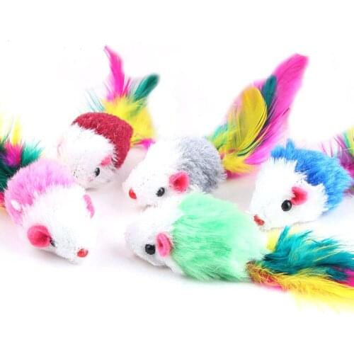 5pcs/set Cat Toy Soft Colorful Plush Cat Toys Mouse Fleece False Funny Cats Playing Toys For Cat Kitten Pet Products