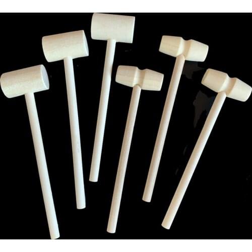 5PCS Mini Wooden Hammer Wood Mallets Seafood Lobster Crab Leather Crafts Jewelry Crafts Balls Toy Pounder Replacement Wood Tools