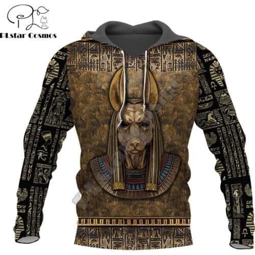 Anubis Ancient Egypt 3D All Over Printed Mens autumn Hoodie Harajuku Unisex Casual Pullover Streetwear Jacket Tracksuits DK128