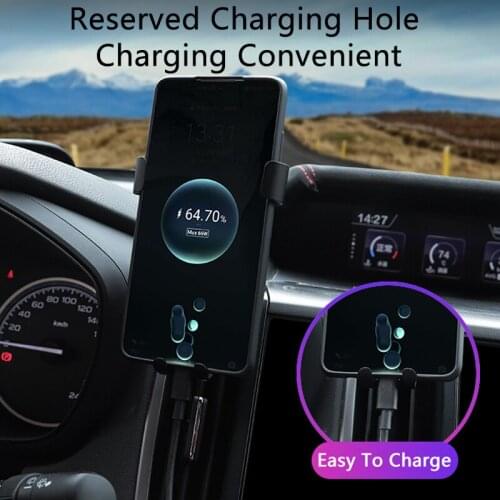 QHCP Car Phone Holder Wireless Charging Smart Electric Lock Left Right Air Vent Clip Brackets For Subaru Forester 19-21 XV 18-20