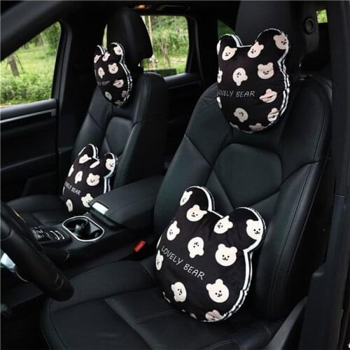 Cartoon Car Interior Decoration Lovely Bear Cute Car Waistpillow Neck Pillow Head Pillow Accessories