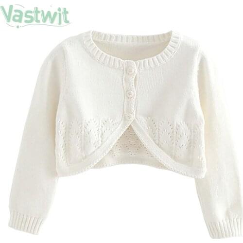 Children Girls Long Sleeve Knit Bolero Jacket Cardigan Shrug Sweaters For Wedding Birthday Party Bridal Dress Cloaks Shawl Cape