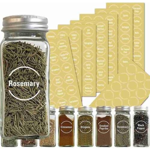 144pcs/132pcs Kitchen Jars Bottle Container Label Various Food Label Clear Stickers On Can Storage Box Item Mark 6 Sheets