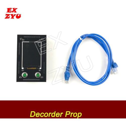 EXZYU Decorder Prop Real Life Escape Room Game connect network cable then enter decoding password to Open Lock Chamber