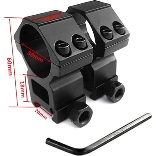 FIRECLUB 1Pair 30mm Rifle Scope Mount Ring Weaverer 20mm Base Rail Air Rifle Hunting Dovetail Rail